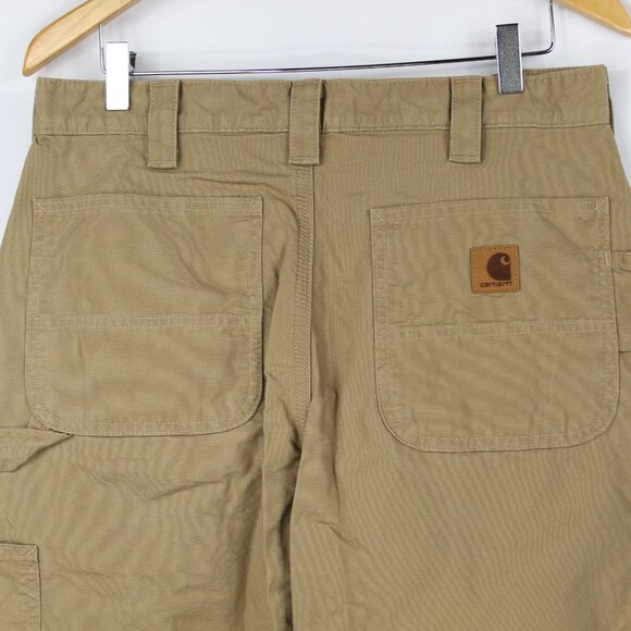 Carhartt B151 DKH Work Pants 34x30 Loose Fit Dark Khaki Utility Cotton Canvas - Picture 7 of 9